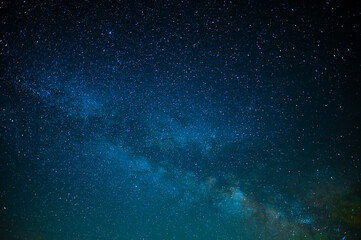 Starry sky, milky way. Oregon USA Coast Cape Kiwanda State Natural Area Night Scenery