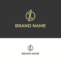 logo template combination shape and letter