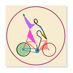 Vector illustration bicycle rider logo