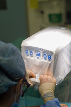 A Portable Xray Machine, Called C-arm, Being Used In The Operating Theatre For An Orthopaedic Operation Or Procedure.