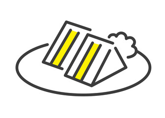 ベクターイラスト素材：サンドイッチ、朝食
