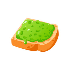 Delicious avocado toast illustration vector isolated on white