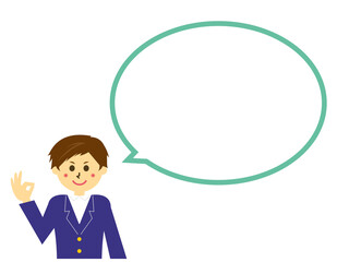 学生のベクターイラスト　高校生　吹き出し