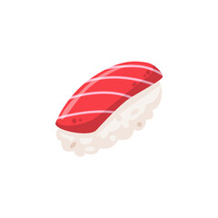 Delicious tuna sushi illustration vector, Japanese food Illustration isolated on white