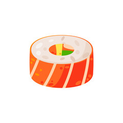 Delicious salmon sushi illustration vector, Japanese food Illustration isolated on white