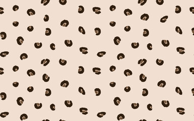 Abstract modern leopard seamless pattern. Animals trendy background. Beige and black decorative vector stock illustration for print, card, postcard, fabric, textile. Modern ornament of stylized skin