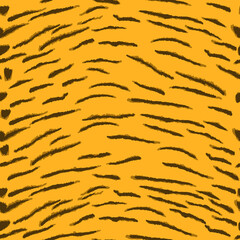 Abstract modern tiger seamless pattern. Animals trendy background. Orange and black decorative vector stock illustration for print, card, postcard, fabric, textile. Modern ornament of stylized skin