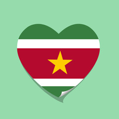 I love Suriname flag heart