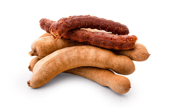 Sweet ripe tamarind with isolated on a white background.