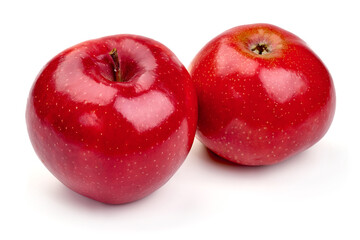 Shiny Red ripe apples, isolated on white background. High resolution image