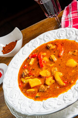 Delicious Hungarian-style goulash soup