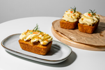 slice of carrot cake with chocolate