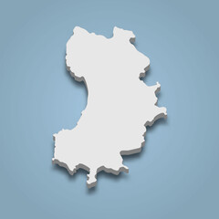 3d isometric map of Ko Tao is an island in Thailand