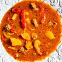 Delicious Hungarian-style goulash soup