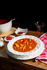 Delicious Hungarian-style goulash soup
