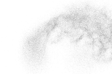 Distressed black texture. Dark grainy texture on white background. Dust overlay textured. Grain noise particles. Rusted white effect. Grunge design elements. Vector illustration, EPS 10.