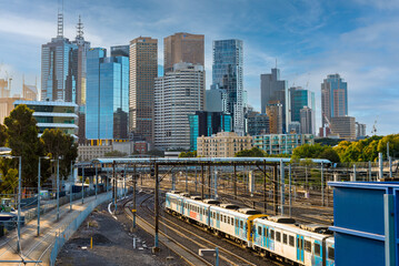 The many high rise buildings of the Melbourne downtown