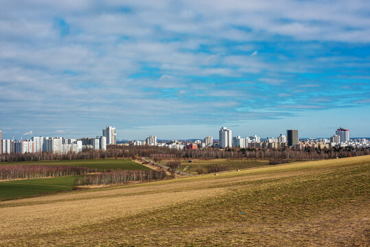 Cityscape view of the skyline of Berlin Gropiusstadt, part of Neuk&ouml;lln district.