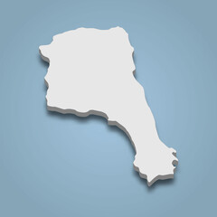 3d isometric map of Little Corn Island is an island in Nicaragua