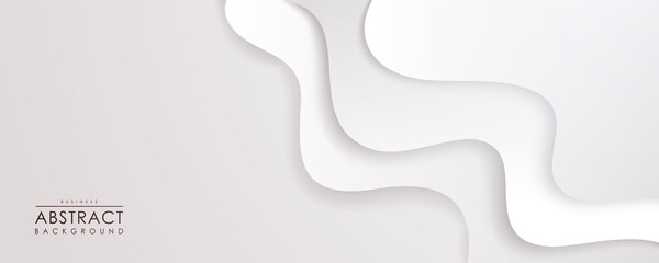 White and grey abstract modern background futuristic graphic energy sound waves technology concept hand drawn doodle waves dynamic shapes monochrome banner. Simple white background paper cut style