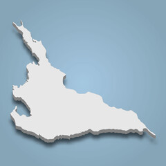 3d isometric map of Miyako is an island in Japan