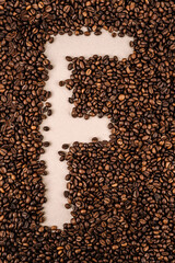coffee bean letters. alphabet. coffee beans