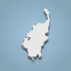 3d isometric map of Palau is an island in Pacific