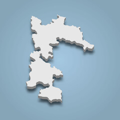 Obraz premium 3d isometric map of Patmos is an island in Dodecanese archipelago, Greece