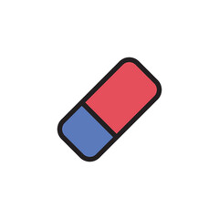 Eraser flat icon, education and school, rubber vector icon