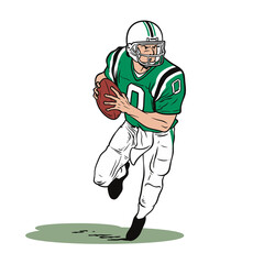 American Football Player Cartoon Vector