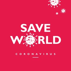 Fototapeta na wymiar Save World From Corona Virus | Support Lockdown | Corona Virus Symbol | Illustration