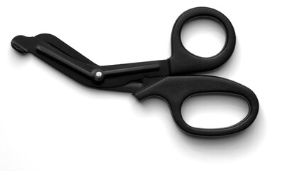 black kinesiology scissors Isolated on white
