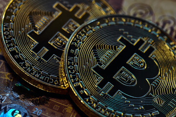 Fototapeta na wymiar Bitcoin Coins