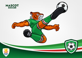 tiger player with a football overhead kick