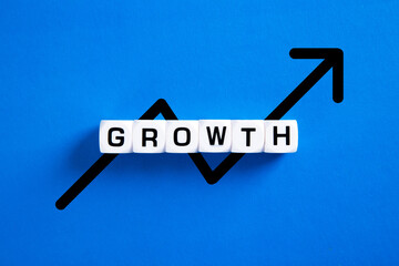 Financial growth over blue background. Finance Concept