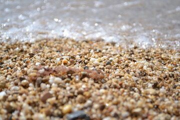 Black Sea coast. Black Sea. Sea wave and sand

