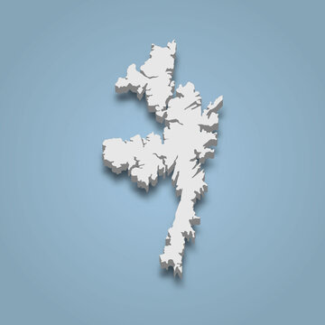 3d Isometric Map Of Shetland Mainland Is An Island In Scotland