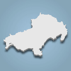 3d isometric map of Skiathos is an island in Greece