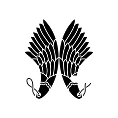 羽箒紋・外向い並び羽箒 / 外対い並び羽箒（そとむかいならびはぼうき）