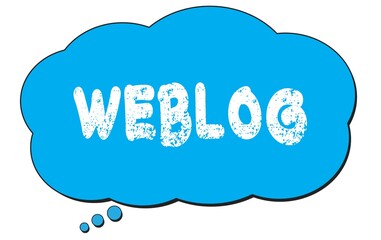 WEBLOG text written on a blue thought bubble.