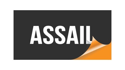 ASSAIL text written on black orange sticker.