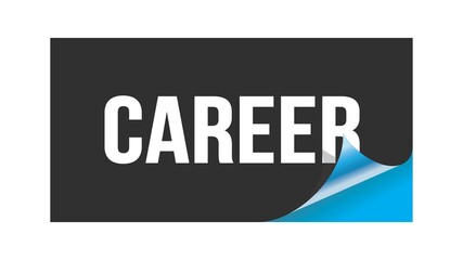 CAREER text written on black blue sticker.