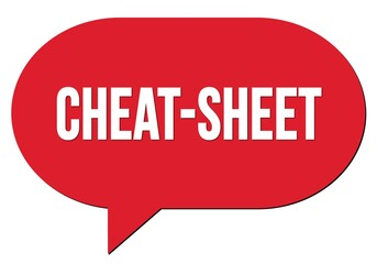 CHEAT-SHEET text written in a red speech bubble