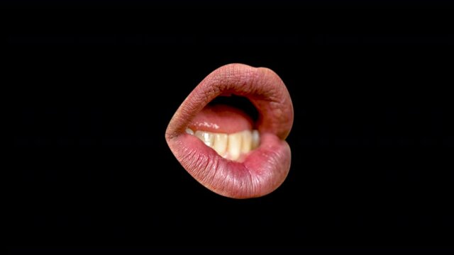 Male lips moving and talking