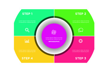 Business process. Gradient step by step. Vector business template for presentation. Business process