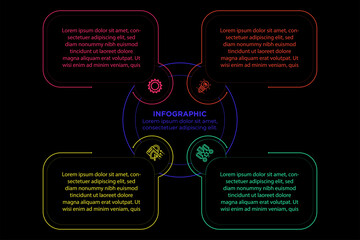 Business process. Gradient step by step. Vector business template for presentation. Business process