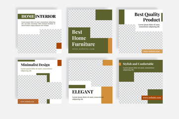 Square home furniture social media post template