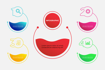 Business process. Gradient step by step. Vector business template for presentation. Business process
