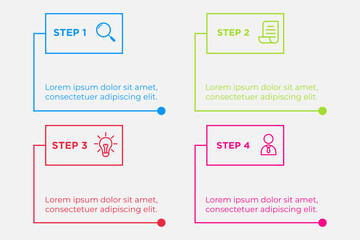 Business process. Gradient step by step. Vector business template for presentation. Business process