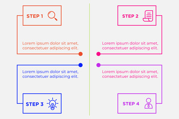 Business process. Gradient step by step. Vector business template for presentation. Business process